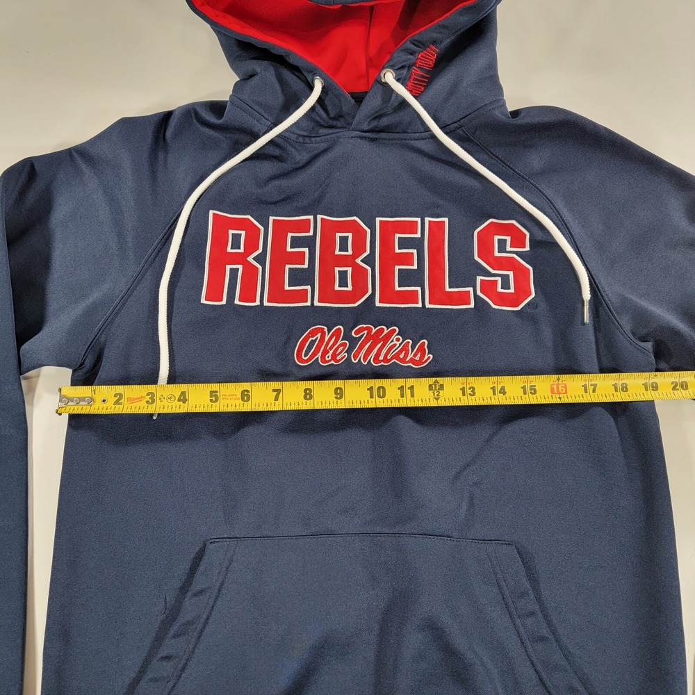 Ole Miss Rebels Hotty Toddy Mens Sz S Colosseum Pullover Pocket Hoodie EUC - Picture 6 of 7